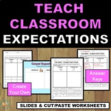 Classroom Expectations  Cut and Paste Worksheets