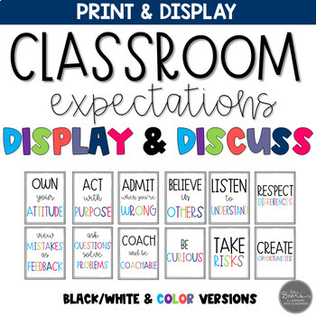 Preview of Classroom Expectations Display and Discuss for BIG KIDS