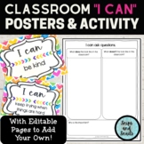 Classroom Rules/Expectations "I Can" Bright Posters and Ac