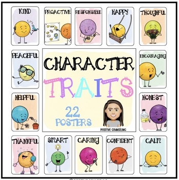 Preview of Classroom Expectations & Values:  Positive Character Traits Posters