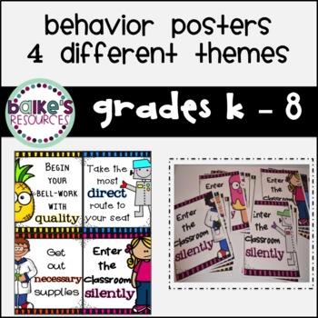 Classroom Expectations Poster Set by Balke's Resources | TpT