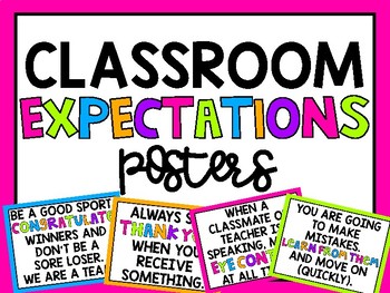 Classroom Expectations Posters by Lil Miss Teach | TpT