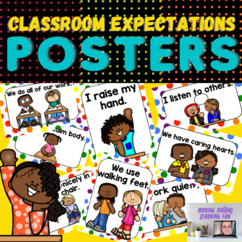 Classroom Expectations Posters by Making Virtual Learning Fun | TPT