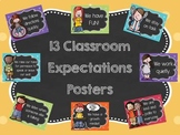 Classroom Expectations Posters (Colorful and Chalkboard Themed)