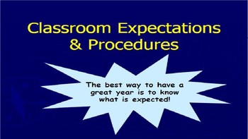 Preview of Classroom Expectations & Procedures Notes