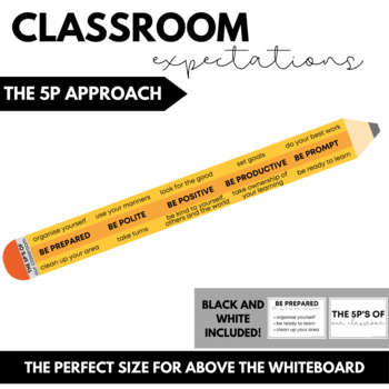 Preview of Classroom Expectations - The 5P Approach PENCIL Theme