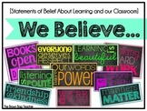 Classroom Expectations and Belief Subway Art: We Believe (Neon)