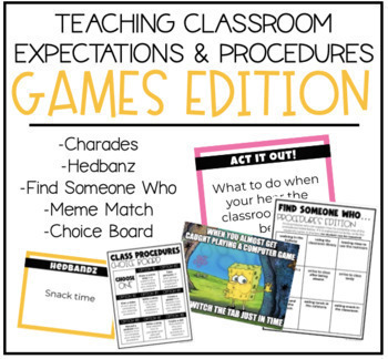 Preview of Classroom Expectations and Procedures Games | Behavior Management