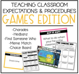 Classroom Expectations and Procedures Games | Behavior Management