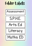Classroom Folder Editable Labels