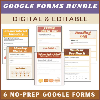 Preview of Classroom Forms BUNDLE | Editable Google Forms | Student Surveys