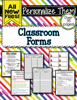 Preview of Classroom Forms - Beginning of the Year