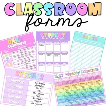 Preview of Classroom Forms | Schedules | Calendars | Parent Communication | Data Tracking