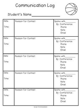 Download Classroom Forms and Documents Sports Theme by CampingTeacher | TpT