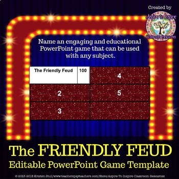 Preview of The Friendly Feud Classroom PowerPoint Game Template (Based on Family Feud)
