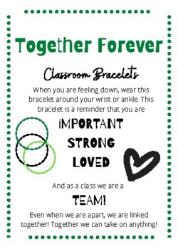 An Apple For The Teacher First Day of School Bracelets and Poem