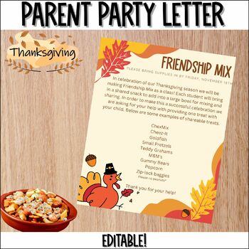 Preview of Classroom Friendship Mix Parent Letter