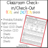 Classroom Goal and Emotion Check-In/Check-Out Sheets