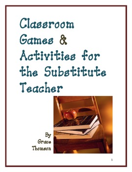 Preview of Classroom Games & Activities for the Substitute Teacher