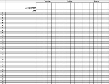 Preview of Classroom Grading Template