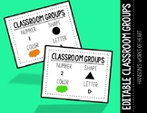 Classroom Group Desk Plates (Editable)