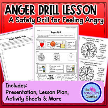 Preview of Classroom Guidance Lesson with Coping Skills Practice to Help Manage Anger