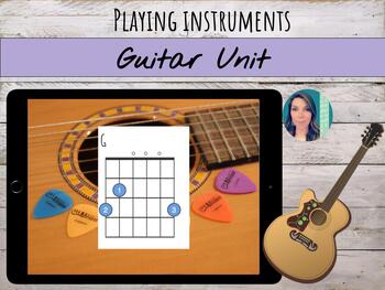 Preview of Classroom Guitar Unit - Chord charts, tuning, theory, assessments, & more!