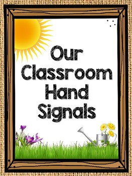 Preview of Classroom Hand Signals (Classroom Management) Burlap