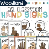 Classroom Hand Signals | Woodland Animal Theme | ASL