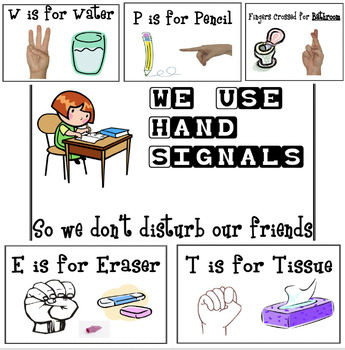 Preview of Classroom Hand Signals with Images