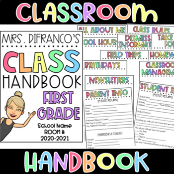 Classroom Handbook Template by Mrs DiFranco | TPT