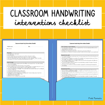Preview of Classroom Handwriting Interventions Checklist