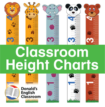 Preview of Classroom Height Charts Animals