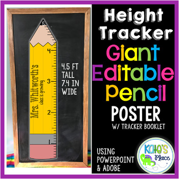 Preview of Classroom Height Tracker Poster- Editable