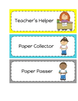 Preview of 22 Classroom Helper Job Cards