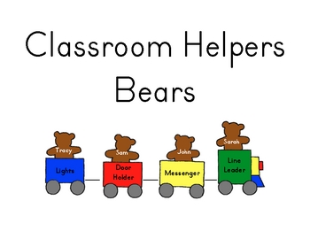 Preview of Classroom Helper Jobs - Bears and Trains