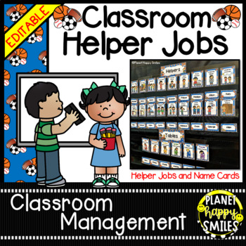 Classroom Helper Jobs (EDITABLE) ~ Sport Theme