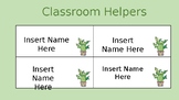 Classroom Helper Poster- Cactus Themed