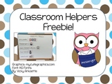 Classroom Helpers- Owl Theme