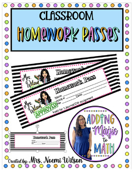 Preview of Classroom Home Work Passes