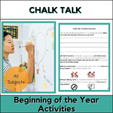 Classroom Ice Breakers: Chalk Talk -- ALL SUBJECTS