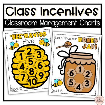 Preview of Classroom Incentives Tracker | Behavior Management Charts | Bee Themed