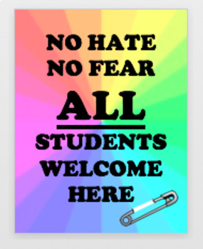 Preview of Classroom Inclusion Poster "ALL Students Welcome Here"