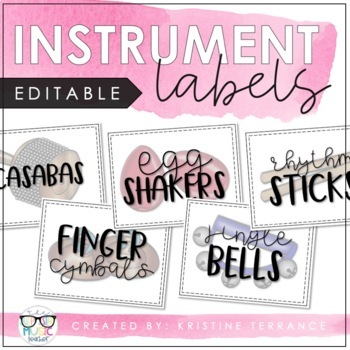 Preview of Classroom Instrument Labels {EDITABLE}