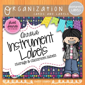 Preview of Classroom Instrument Labels and Posters - Music Word Wall - Arrows