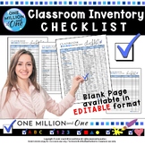 Classroom Inventory CHECKLIST for Teachers -Back to School