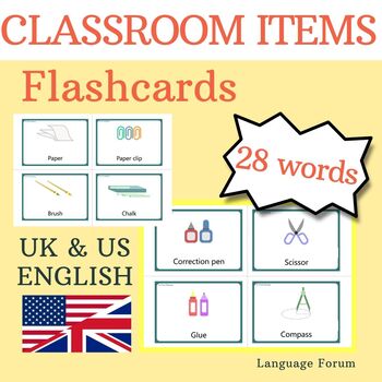 Classroom Items English Flashcards Classroom Objects Stationery