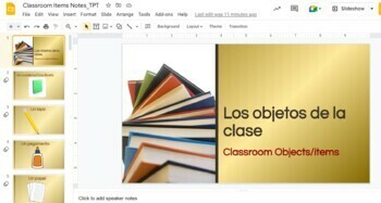 Preview of Classroom Items in Spanish/útiles escolares/Objetos del salón de clase/Spanish 1