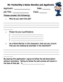 Classroom Job Application