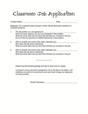 Classroom Job Application Form